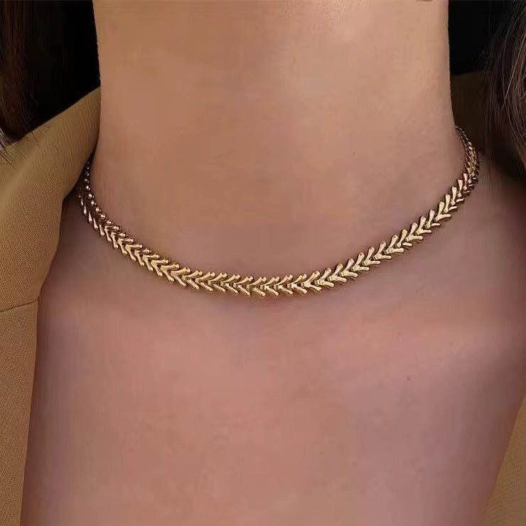 Braided Chain Choker Necklace