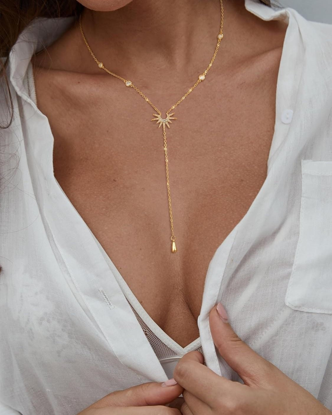 Sun Y-shaped Necklace